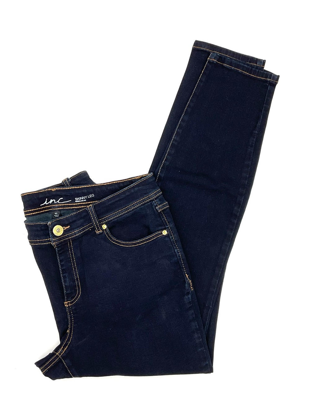 INC International Dark Wash Skinny Leg Stretch Jeans